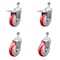 Service Caster 5 Inch Red Polyurethane Wheel Swivel 1/2 Inch Stem Caster Total Lock Brake, 2PK SCC-TSTTL20S514-PPUB-RED-121315-2-S2 - alternate 1